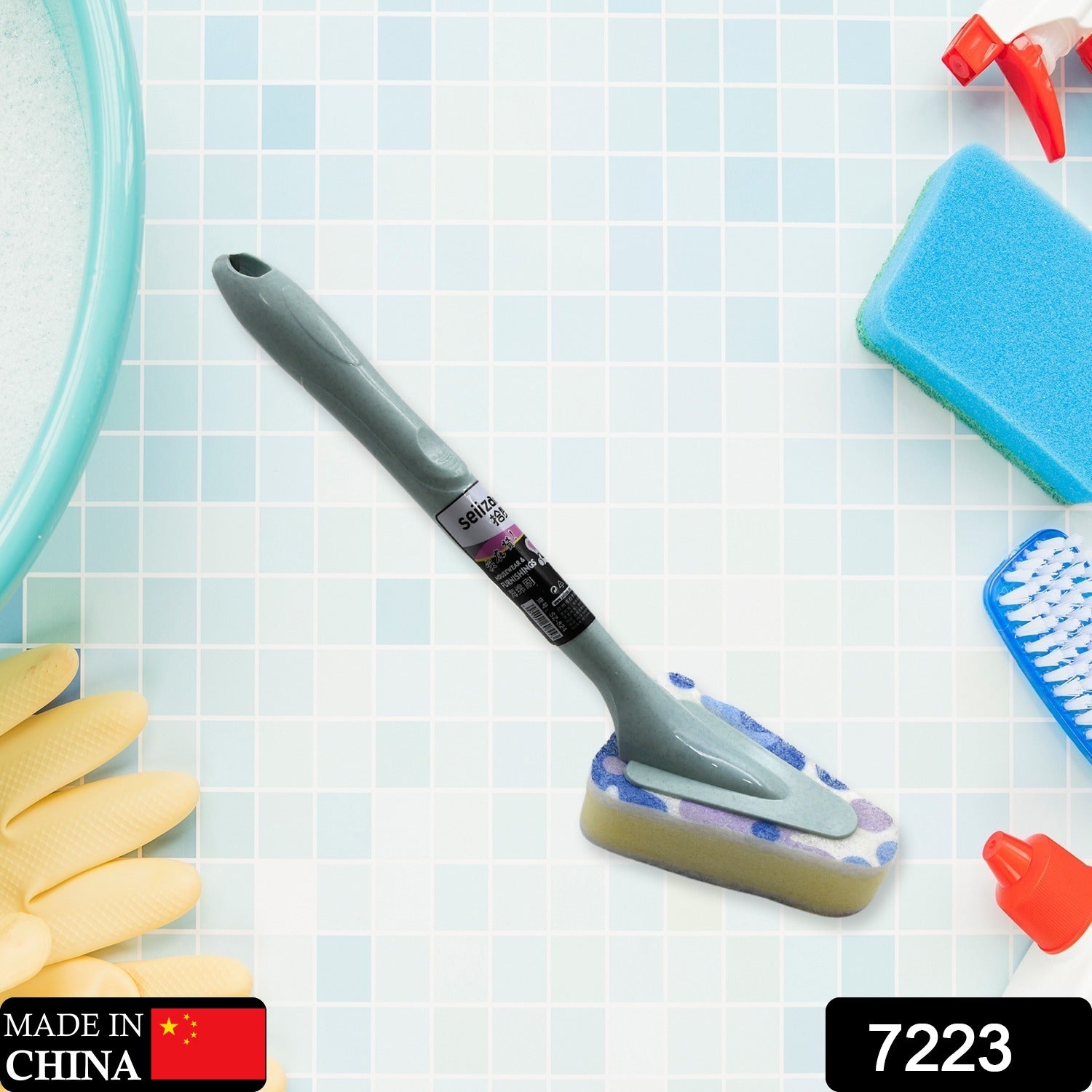 7223 Cleaning Supplies Kitchen Handle Universal Triangular Sponge Multifunctional Bathroom Brush Long Handle Kitchen , Dining & Bar 7223 Cleaning Supplies Kitchen Handle Universal Triangular Sponge Multifunctional Bathroom Brush Long Handle Kitchen , Dining & Bar